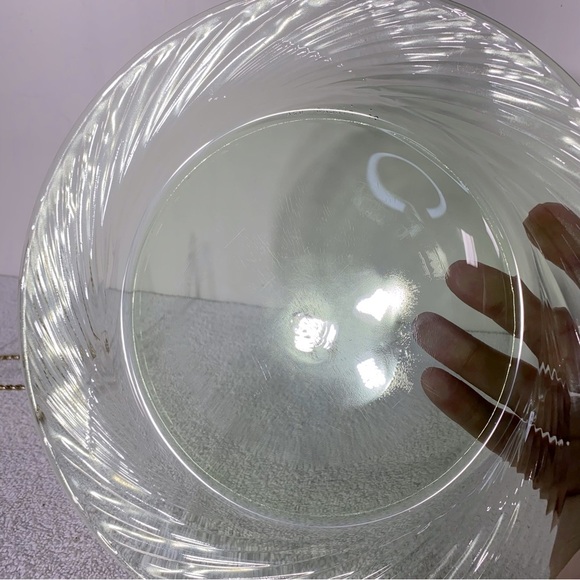 Vintage Pyrex Festiva Spring Green Swirl Rim Glass Dinner Plates x4 - Picture 10 of 11